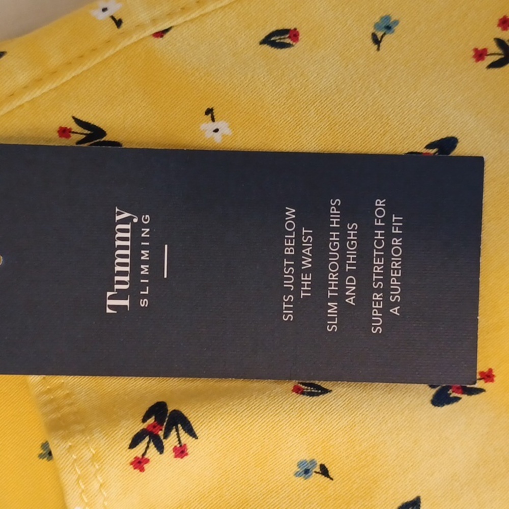Charter Club Floret Denim Bristol Capri Pants, Primrose Yellow - Picture 6 of 11